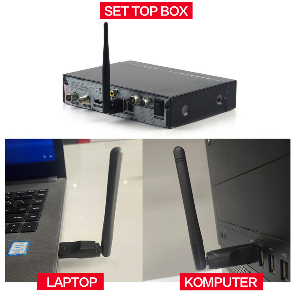 USB Wifi 300 Mbps Wifi Antena Wireless Adaptor Penangkap sinyal wifi Laptop dan PC computer STB Set Top Box MT7601