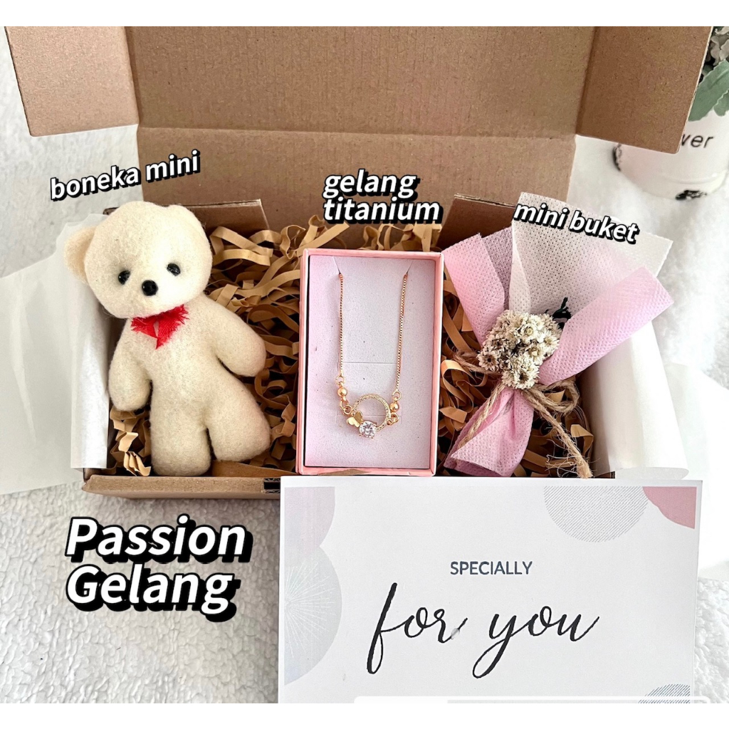 JWLR Gift Kado Hampers Hadiah Ulang tahun Perempuan Boneka Gelang Kalung Wanita Cewek Cewe Hari Raya Birthday Ulang Tahun Wisuda Graduation Wedding Pernikahan