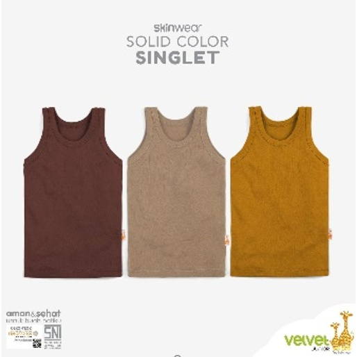 Velvet Junior Singlet 3pcs - Kaos Dalam Anak/Velvet Junior singlet bayi/Singlet bayi