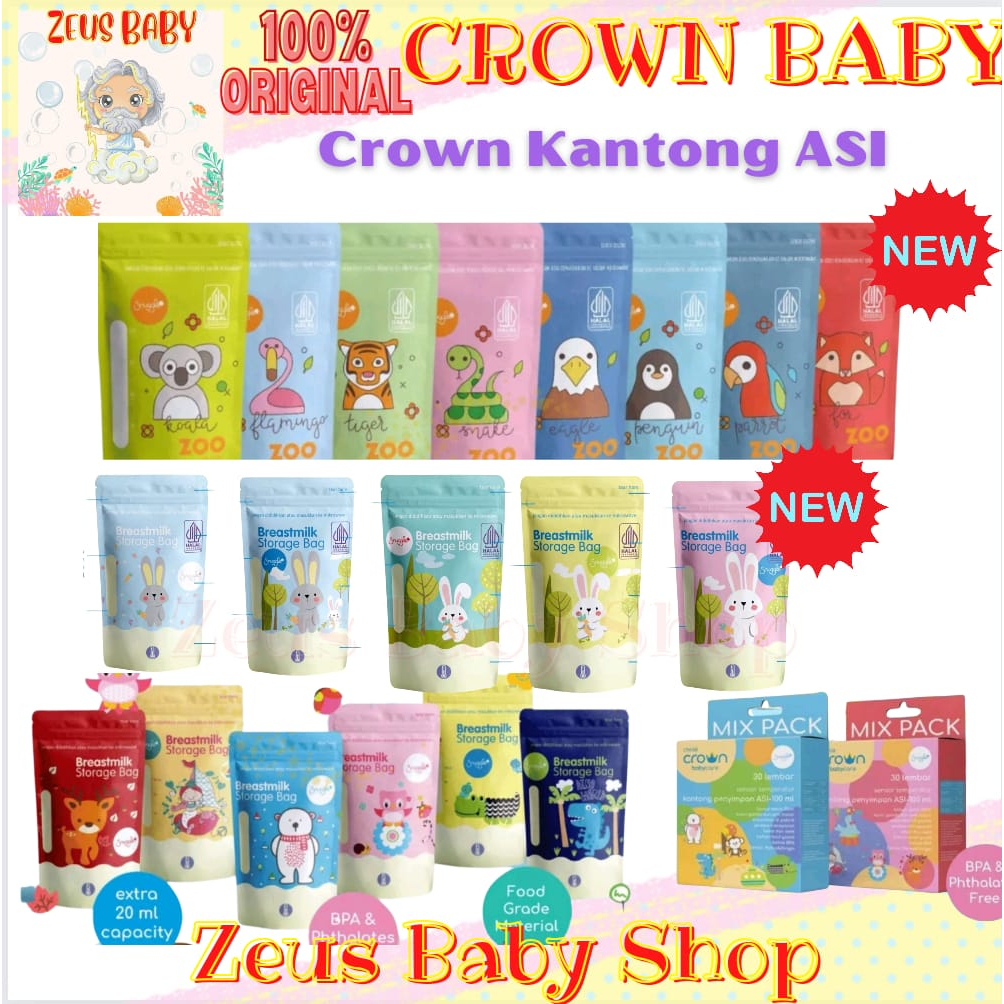 Kantong Asi Crown 100+20 ml (120ml) SENSOR/ Breastmilk Storage / double zipper