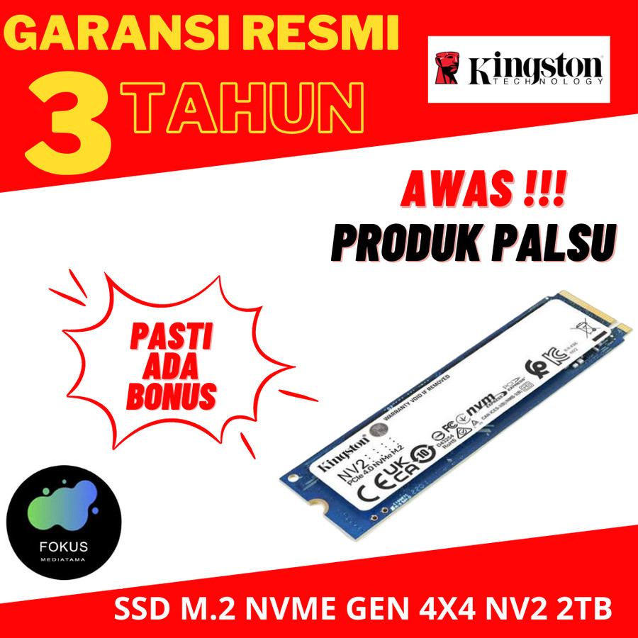 Kingston SSD m.2 nv2 NVme 2TB PCIe Gen 4 SNV2S/2TB