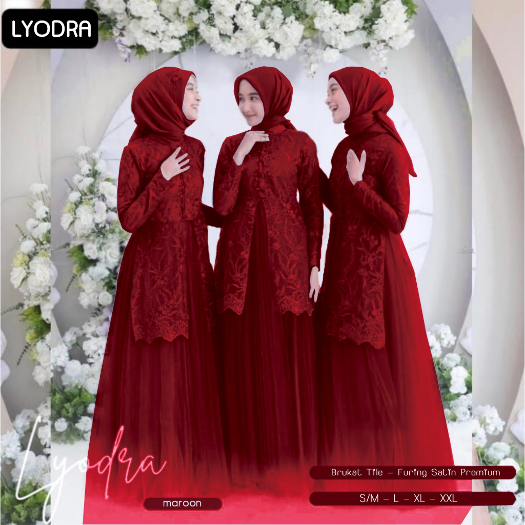 New Product/Gamis Georgina/Ukuran S-M,L,XL,XXL/Bahan Brukat Kombinasi Maxmara/Kancing Busui