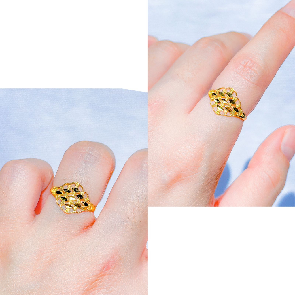 NEW! Cincin anak dan dewasa emas asli kadar 70 lokal 65% kerawang love wajik segi ukir kilat tanpa permata mas kuning 1 gram