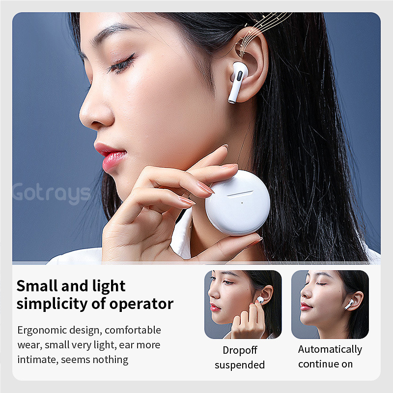 Inpods Pro 6 TWS Earphone Headset Bluetooth Nirkabel Kontrol Sentuh Bass Stereo 9D Headphone Olahraga Dengan Casing pro6