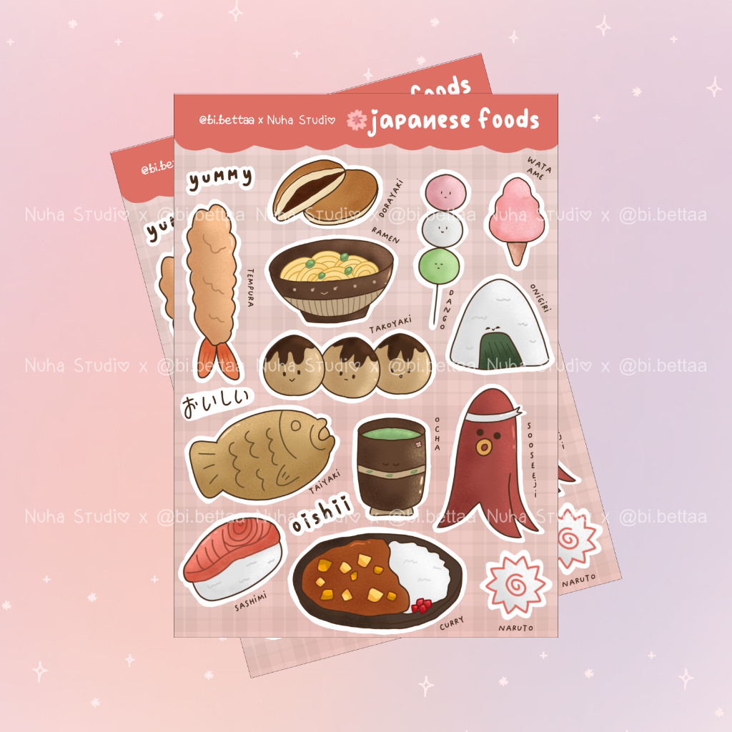 

Sticker by bi.bettaa | Japanase Foods Ramen Takoyaki Dango Onigiri Ocha Sushi Curry Taiyaki Tempura Naruto Dorayaki | Aesthetic Sticker Estetik Stiker HP Laptop Botol Cute Waterproof Scrapbook Diary Journal Bujo Anti Air