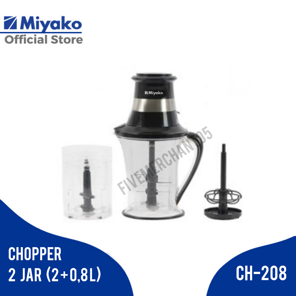 Chopper Miyako CH 208 2 Liter Penggiling Daging Bumbu CH208 Blender Bumbu Daging Buah Low Watt Food Processor