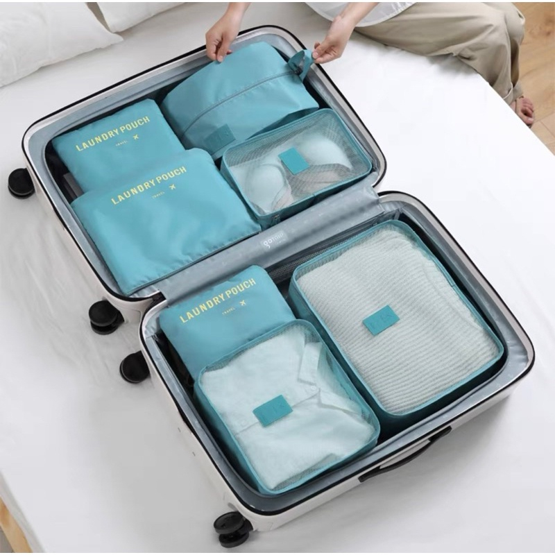 6IN1 NEW TRAVEL ORGANIZER BAG/POUCH TEMPAT PENYIMPANAN BAJU KOPER