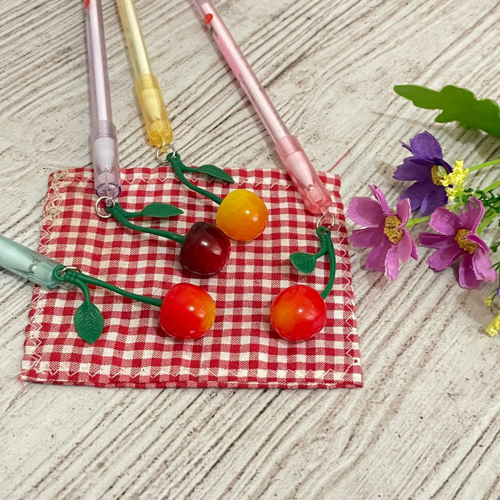 

pulpen bolpen gantungan cherry karet (4/8/12 pcs) keperluan anak sekolah pen lucu imut keren pena unik fancy elegan bisa COD termurah import