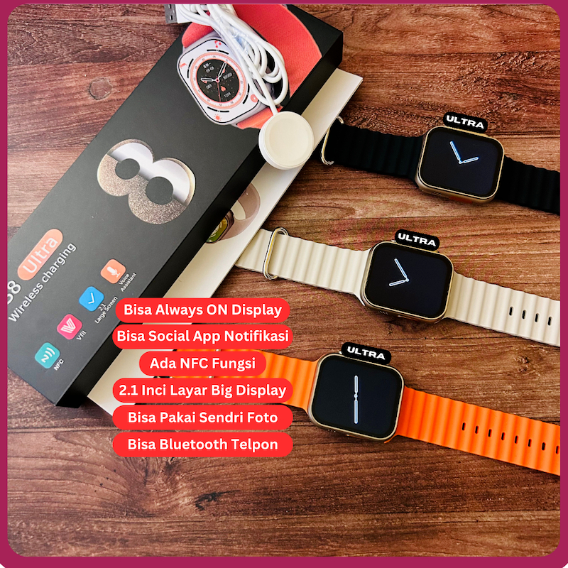 Bergaransi Obone YS8 smartwatch Ultra asli smartwatch pria seri 8 GPS NFC layar selalu menyala wireless charger smartwatch Iwo8 ultra