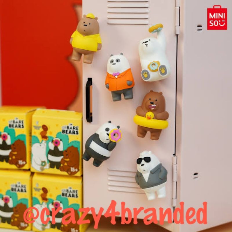 Miniso × We Bare Bears Summer Series 3D Fridge Magnets Blind Box Collections