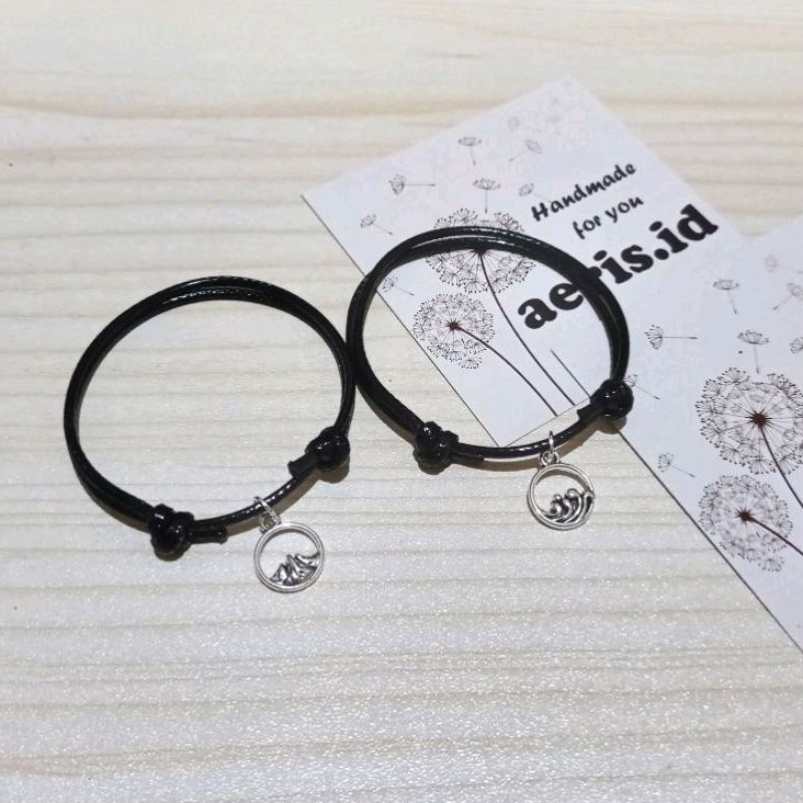 Gelang Couple Mountain &amp; Wave Sepasang (2 pcs)