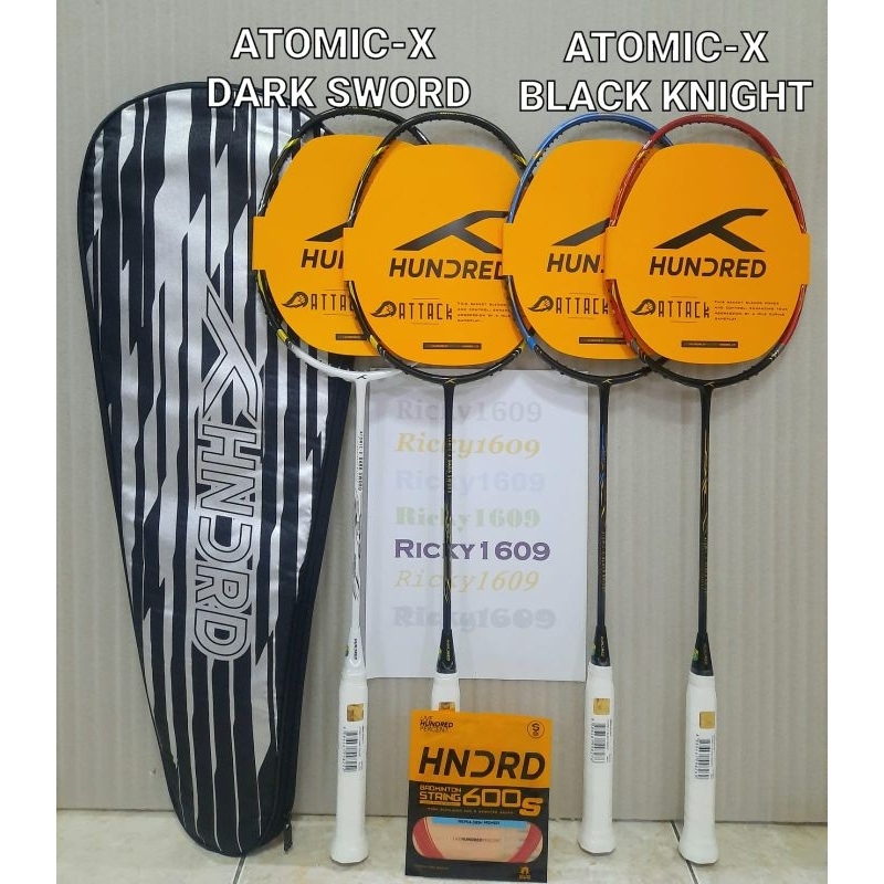 RAKET BADMINTON HUNDRED ATOMIC-X DARK SWORD / HUNDRED ATOMIC-X BLACK KNIGHT (HEAD HEAVY - 38 LBS -