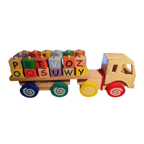

Dijual Mainan Edukasi Anak - Truk Alphabet Kayu Natural Wooden Alphabet Truck Limited