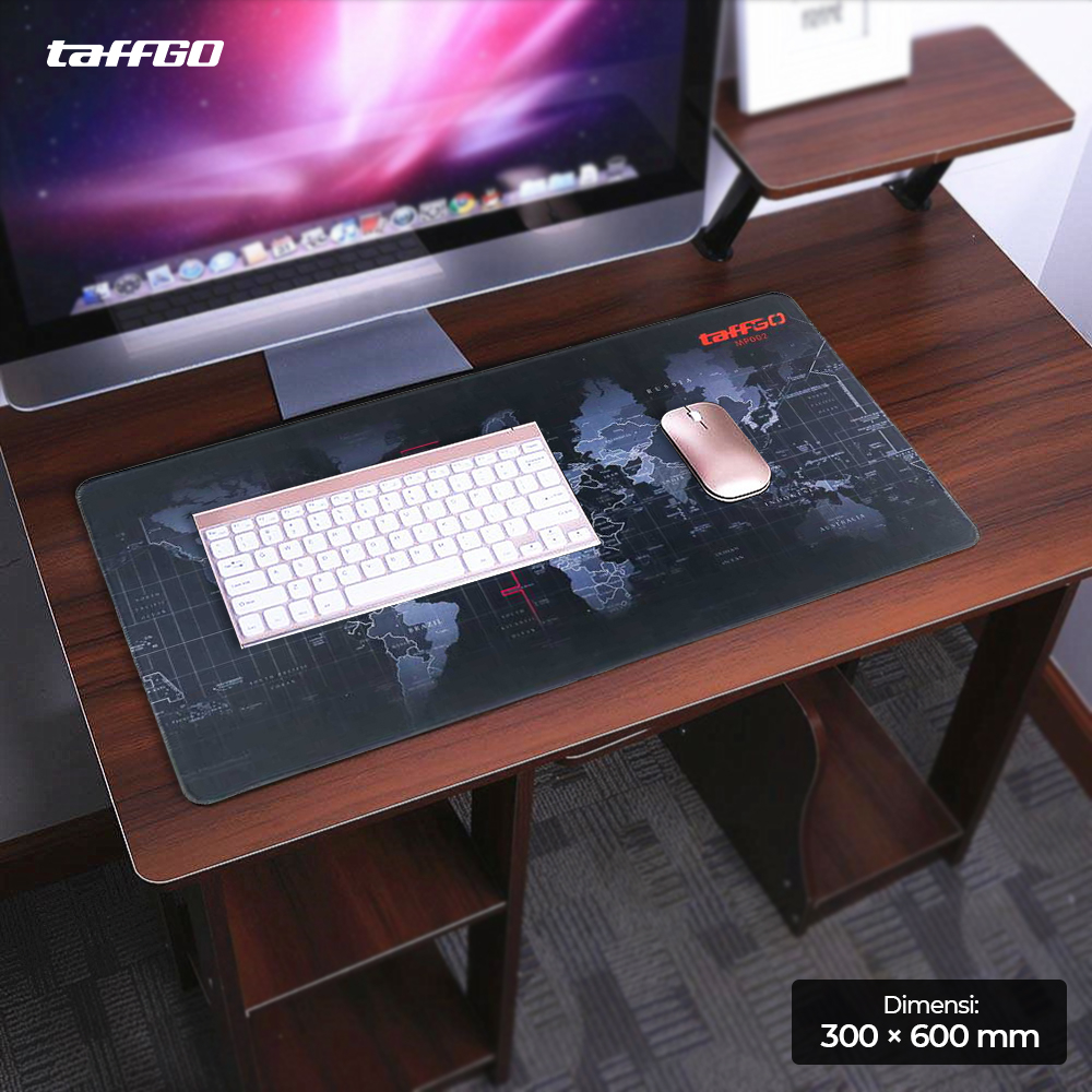 TaffGO Gaming Mouse Pad Desk Mat Motif Peta Dunia 300 x 600 mm - MP002 - Black