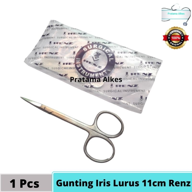 Gunting Iris lurus / bengkok Renz 11 cm Gunting jaringan 11cm gunting operasi kecil renz
