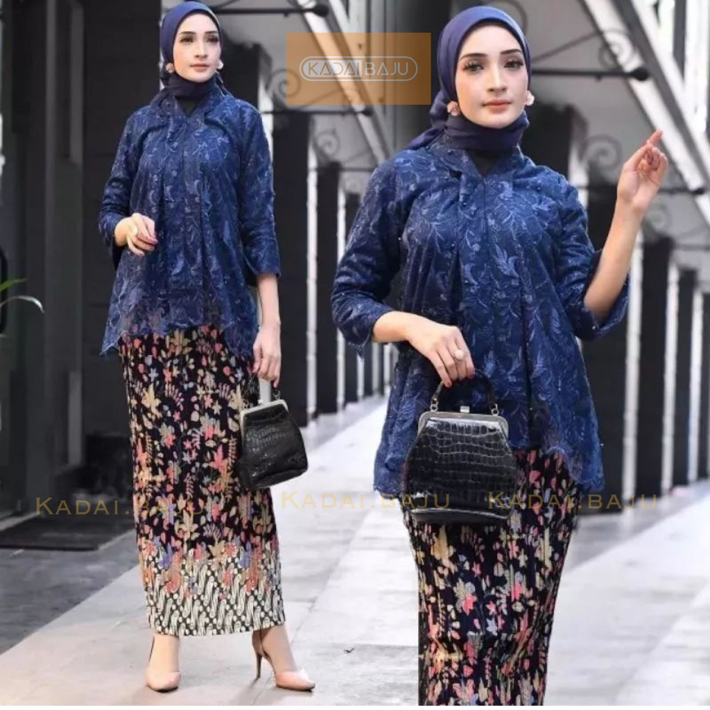 Tunik Kebaya blouse floy tulle mutiara | Kebaya modern | Baju brukat modis dan cantik | Baju kondangan tunangan pesta pernikahan