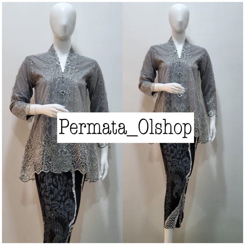 Permata Olshop / Setelan Kebaya Floy Payet / Kebaya Wisuda / Kebaya Busui Modern