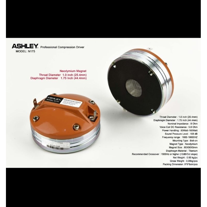 DRIVER TWEETER ASHLEY N175 N 175 NEODYMIUM ORIGINAL