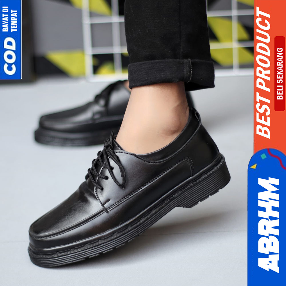 ABRHM Sepatu Pantofel Oxford Hitam Docmart Formal Pria