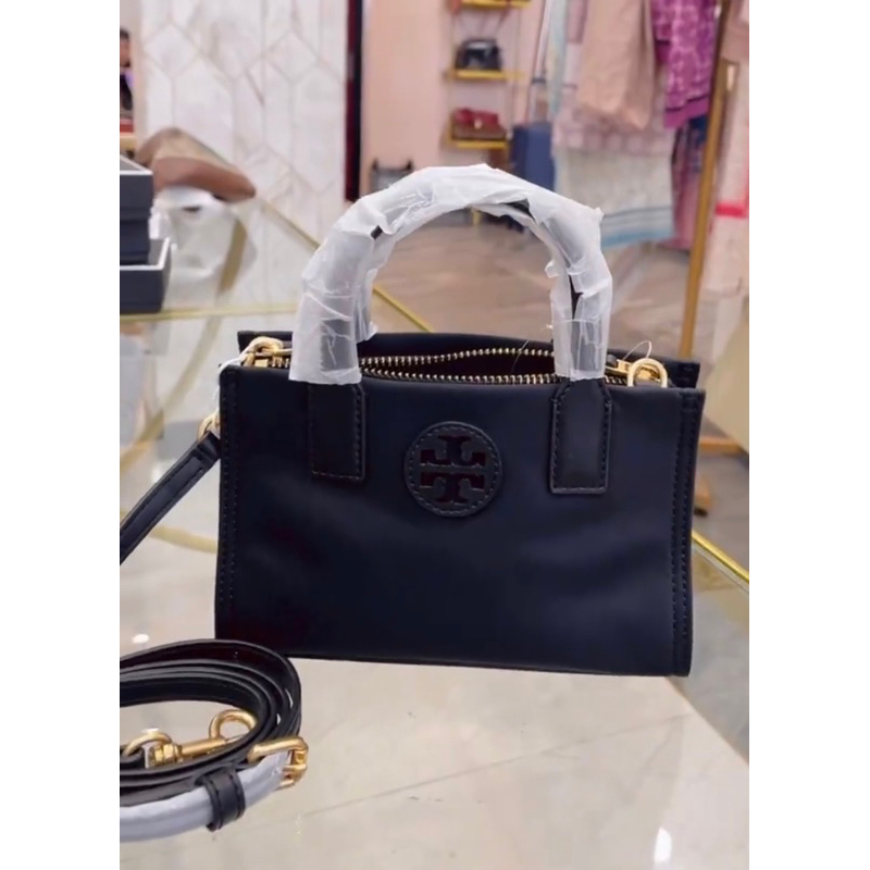 ELLA MINI TOTE BAG TORRY BURCH - BLACK / TASS BRANDED WANITA TB ELLA MINI
