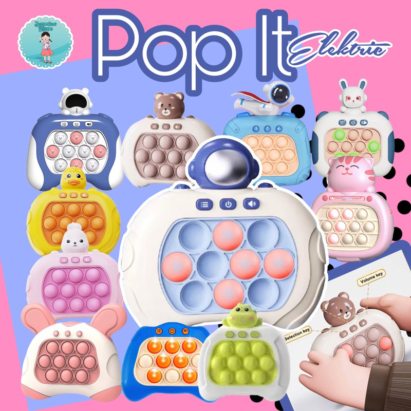 Pop It Elektronik/Pop It Elektrik/Pop It Push Bubble Game Challenge Fidget Toys Dengan Mesin Game LED/Mainan Pop It Elektronik Electronic/Quick Push/ Fidget Toys Challenge Mainan Keluarga