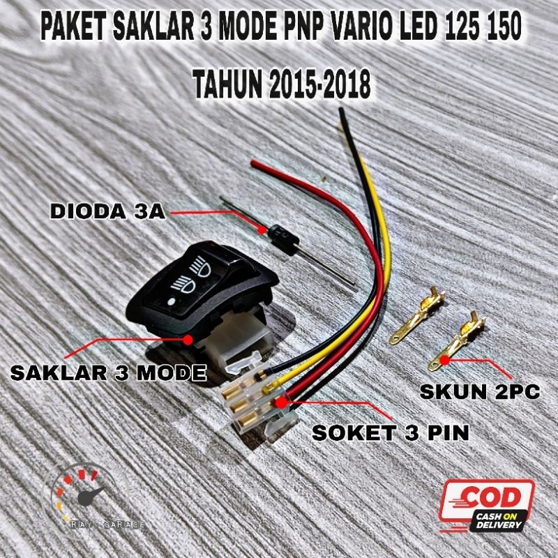 COD PAKET LENGKAP SAKELAR SAKLAR 3 MODE HONDA VARIO 125 VARIO 150 LED BERKUALITAS