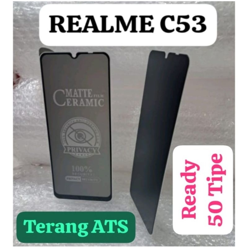 Tempered Glass Matte Film Ceramic Privacy Anti-Spy Privacy Realme C53