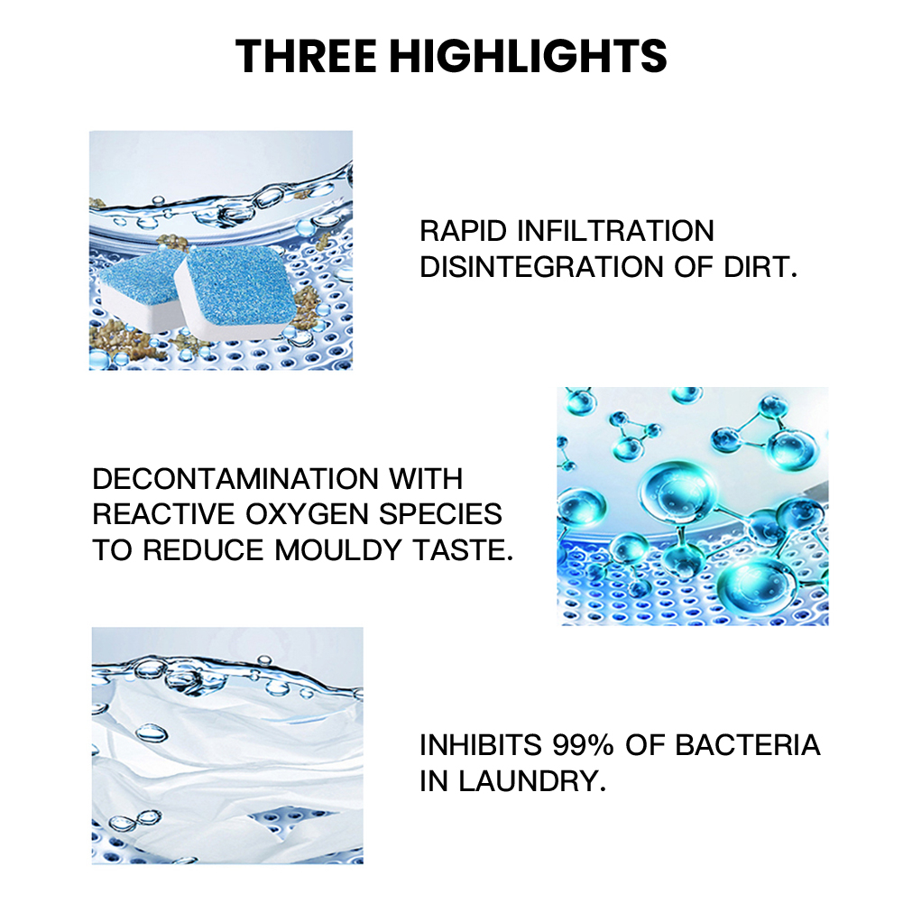 Tablet Pembersih Mesin Cuci Anti Jamur Bakteri Deep Cleaning Washing Machine Cleaner Sabun Penghilang Bau Anti Bakteri
