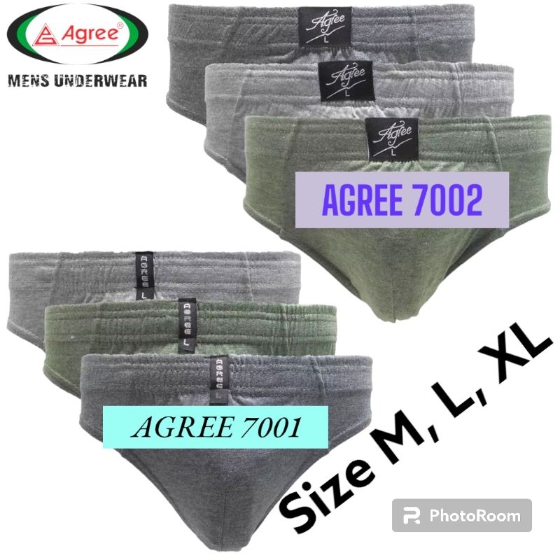 AGREE 7001 &amp; 7002 | CD Pria Agree Karet Dalam | Celana Dalam Pria Set 3pcs | Pakaian Dalam Pria