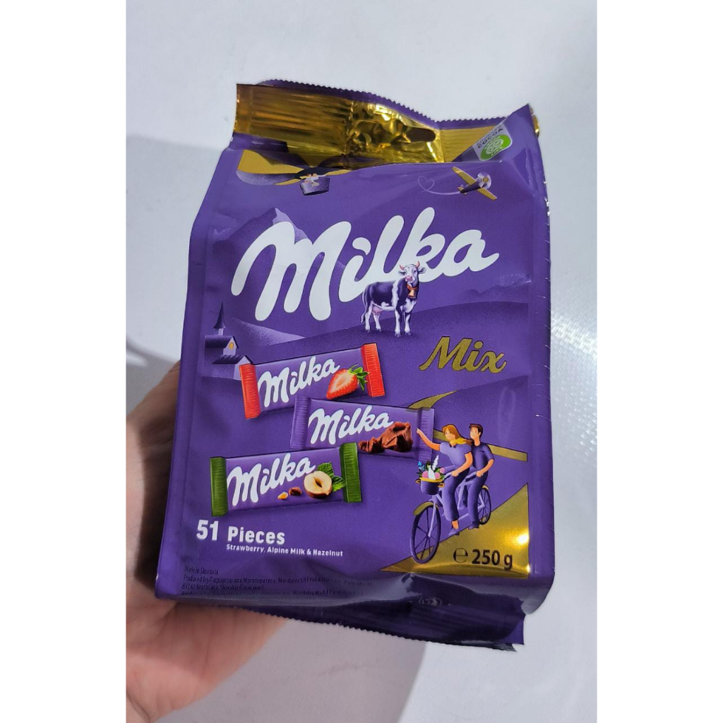 

Milka Mix Strawberry, Alpine Milk & Hazelnut Chocolate Bag 250 Gram