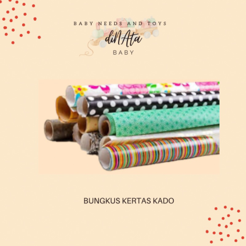 

[ DINATA baby ] Jasa bungkus kado hadiah Kertas Kado random