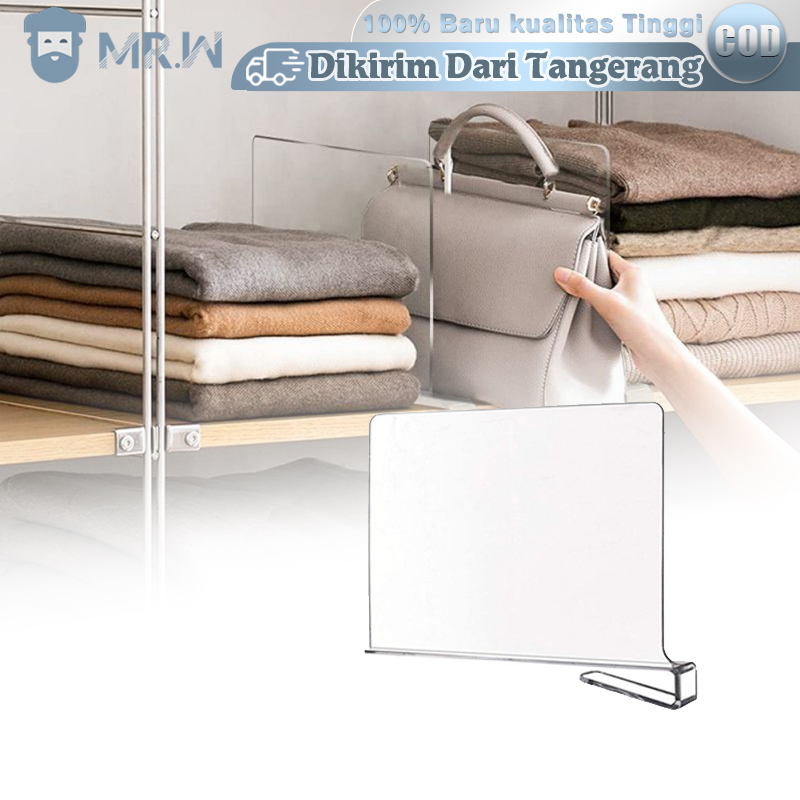 Sekat Lemari Pakaian Multifungsi Sekat Rak Lemari Akrilik Pembatas Lemari Pakaian Sekat Lemari Buku