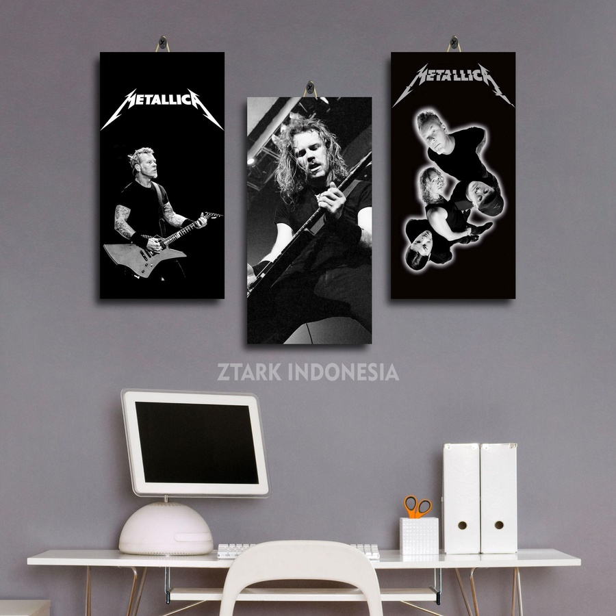 HIASAN RUANG BESAR WALLPAPER BAND METALLICA 15X30 | DEKORASI KAMAR ANAK METALLICA BAND | HIASAN DIND
