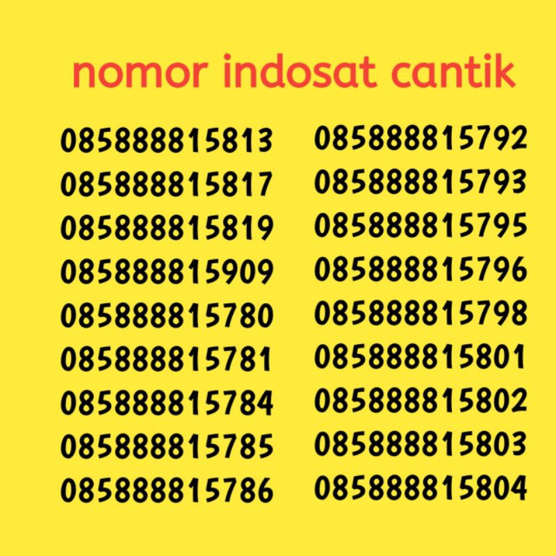 nomor cantik indosat murah