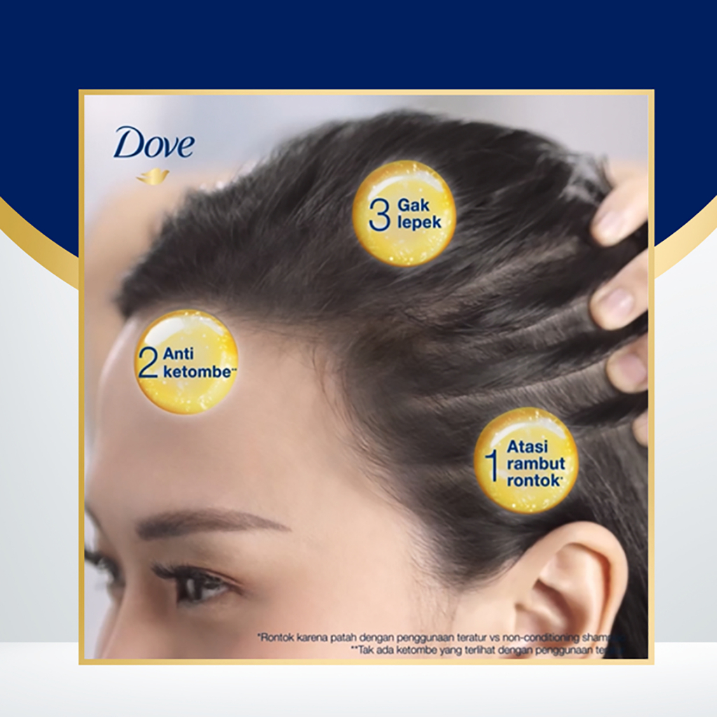 Dove 3 IN 1 SERUM Super Shampoo 125ml - Atasi Rambut Rontok, Ketombe, Rambut Lepek