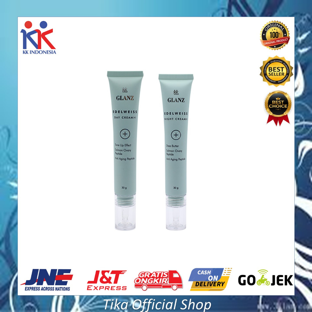 Glanz Edelweiss Day Cream Night Cream KK Indonesia Original Krim Wajah Siang Malam Melembabkan Dan M