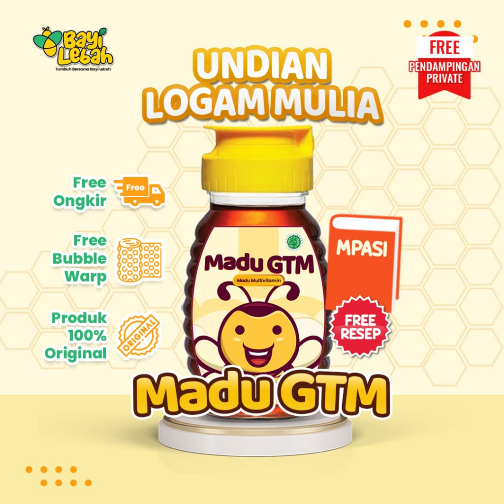 Madu GTM | Madu Anak Bayi | Usia 1 tahun | Original | Penambah Nafsu Makan Anak Bayi Gerakan Tutup Mulut