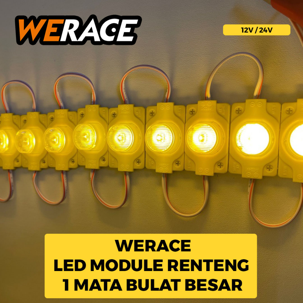 [WERACE] LAMPU LED MODUL / RENTENG 1 MATA BULAT BESAR 12V DAN 24V/HARGA PERBIJI/SATUAN