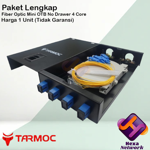 Tarmoc Fiber Optic mini OTB 4 Core SC|Roset FO Besi 4C Lengkap Komplit