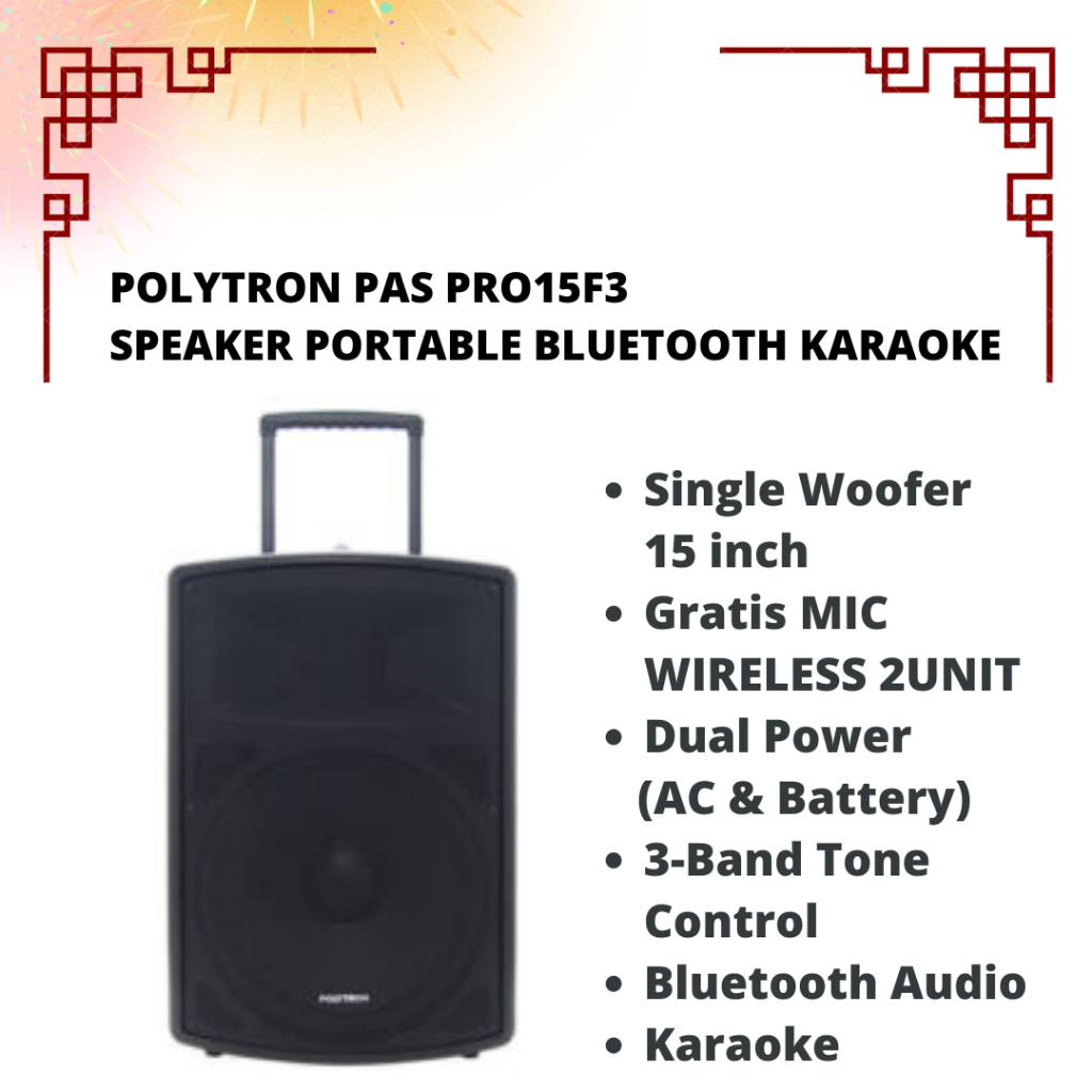 polytron pas pro15f3 speaker karaoke bluetooth speaker 15 inch