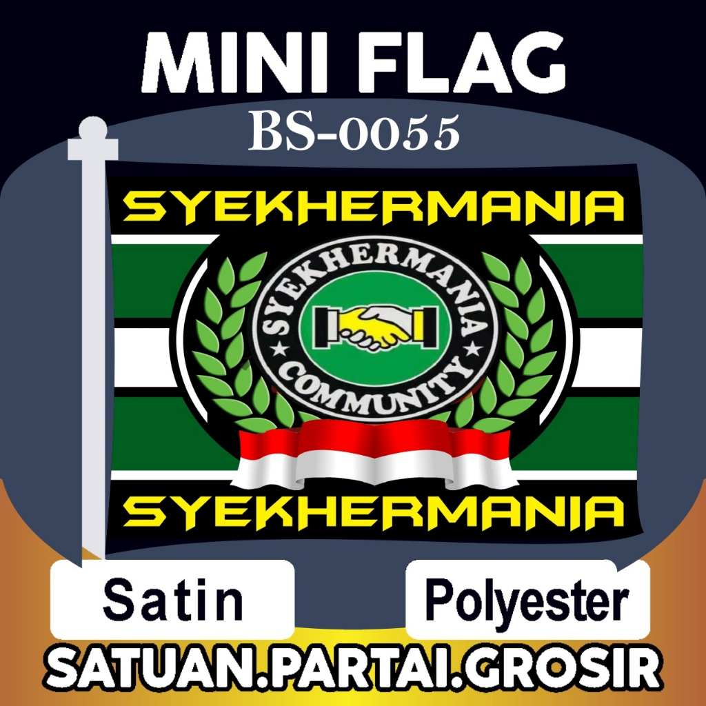 Bendera Syekhermania NU / Cetak Mini Flag Syekhermania Custom Printing / Umbul Umbul Custom Printing