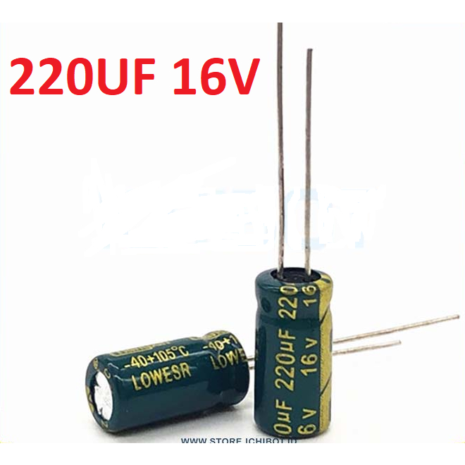 Kapasitor Capacitor ELCO Polar 220uf 16v 220 uf 16 V 220 mikro 16 volt