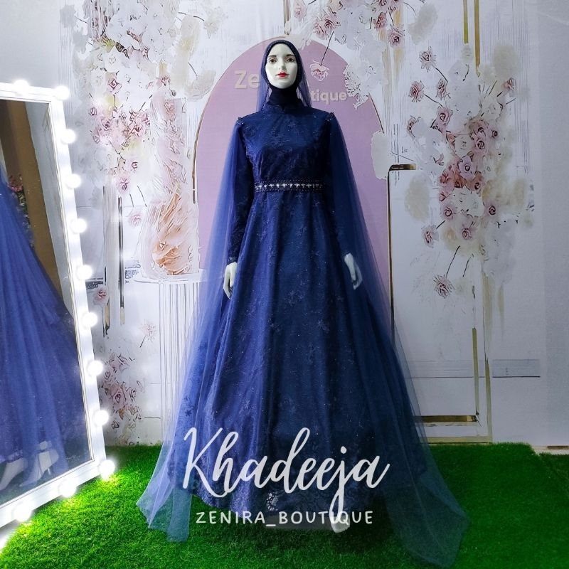 KHADEEJA Wedding Dress FREE VEIL dan tile Wings slayer Mewah dan murah / Gaun pernikahan putih / akad / prewedding