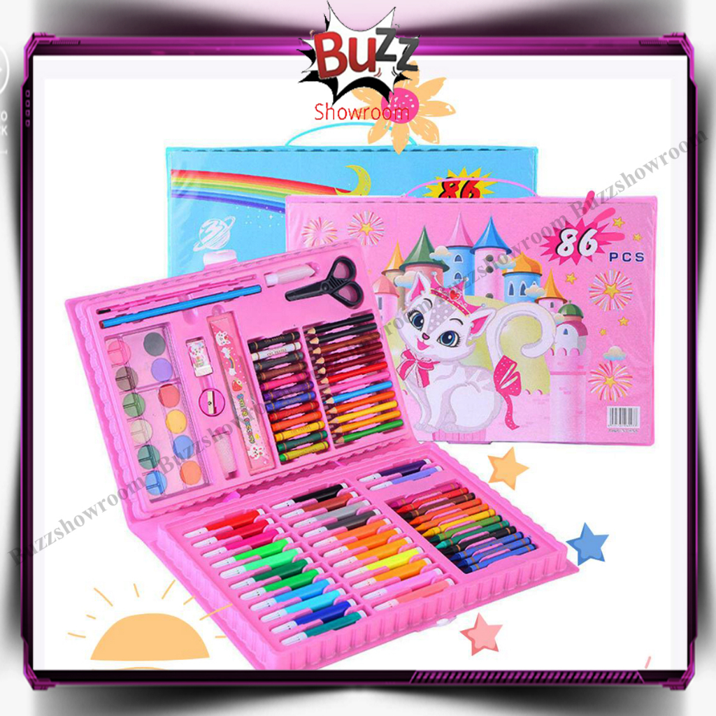 Crayon Colouring Set ( Isi 86 Items ) Full Set / Pensil Warna / Stationary Krayon