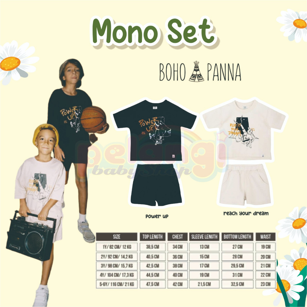 BOHOPANNA | BOHO | BOHOPANNA MONO SET | SETELAN ANAK LAKI LAKI | BOHOPANNA