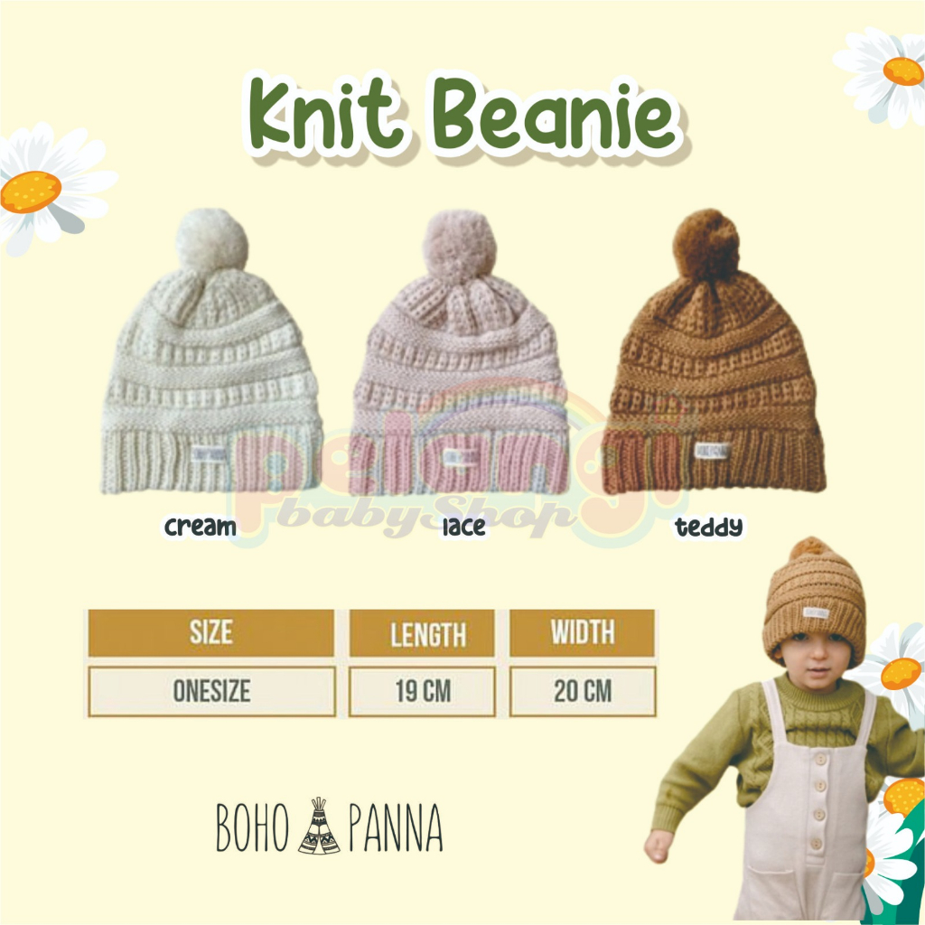 BOHOPANNA | BOHO | BOHO PANNA KNIT BEANIE KID | TOPI ANAK | TOPI BAYI BOHOPANA