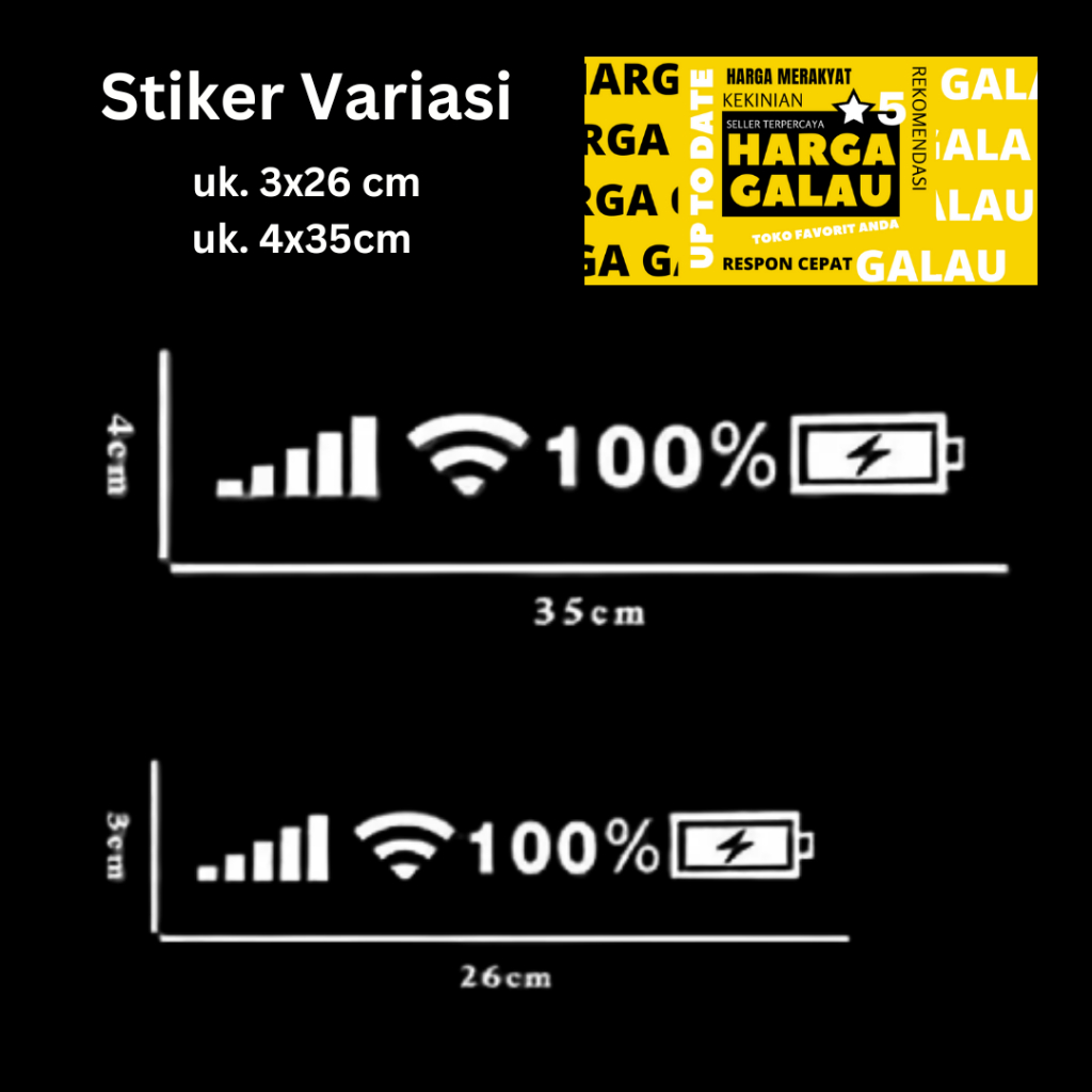 stiker variasi mobil motor decal sticker signal wifi batrai hp kaca jendela