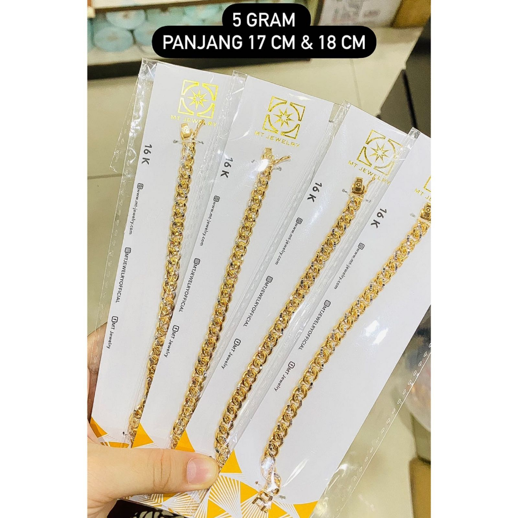 Gelang anak dan dewasa emas asli kadar 70 16k branded CD sisik naga jam arloji permata rantai tangan plat