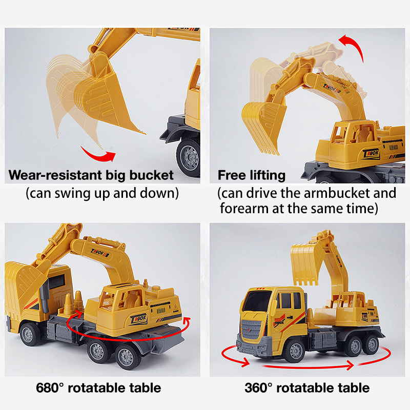Mainan Anak Mobil Remote Control Excavator Baterai RC Truck Konstruksi Eskavator