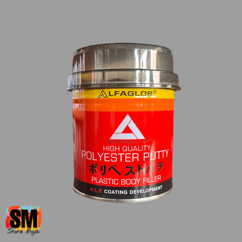 Alfaglos Polyester Putty 250 gr Dempul Kayu Plastik Besi Body Mobil